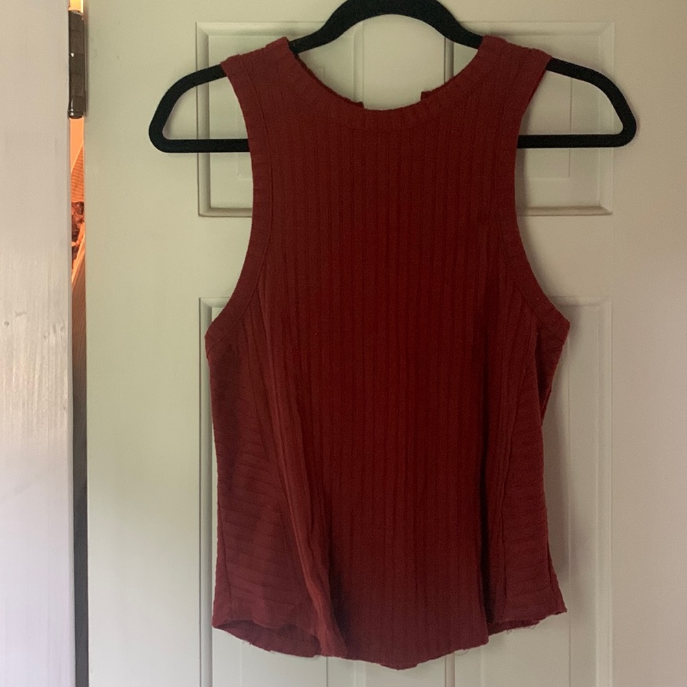 Free people orange high neck tank